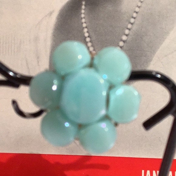 VINTAGE 1950s WEST GERMAN 2 STRAND  AQUA IRIDESCENT BEADED NECKLACE EARRINGS - Picture 5 of 8